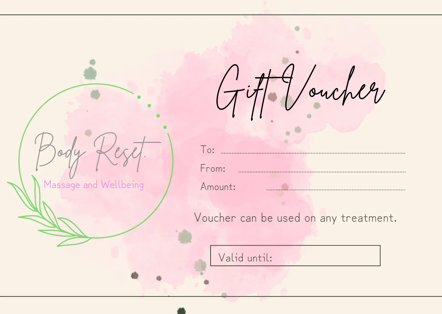 Gift card for Body Reset e-voucher